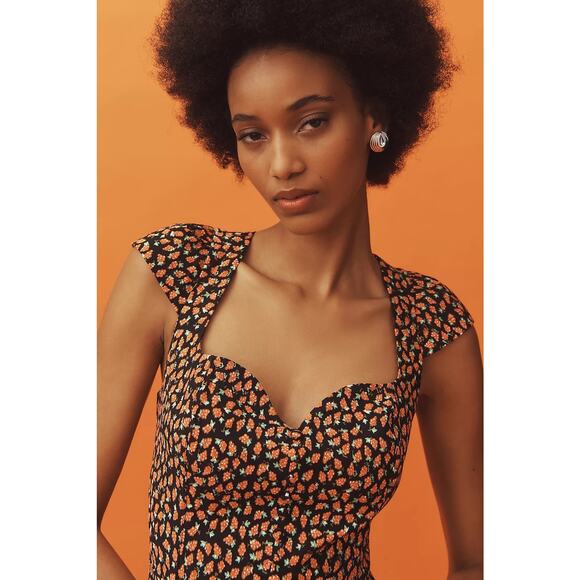 Anthropologie NWT Cecily Sweetheart Fit & Flare Raspberry Midi Dress XL - Picture 10 of 11